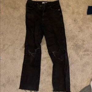 Garage Black Straight Leg Jeans